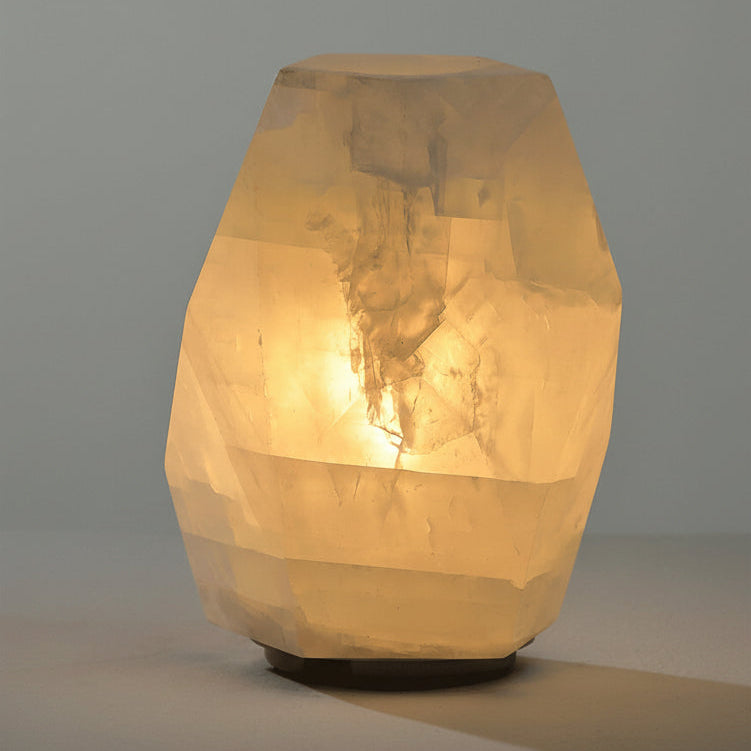 Decorative lamp with a textured surface on a gray background